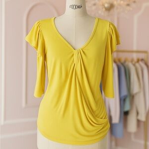 Boutique from France Elegant Yellow Women's Top NAFNAF